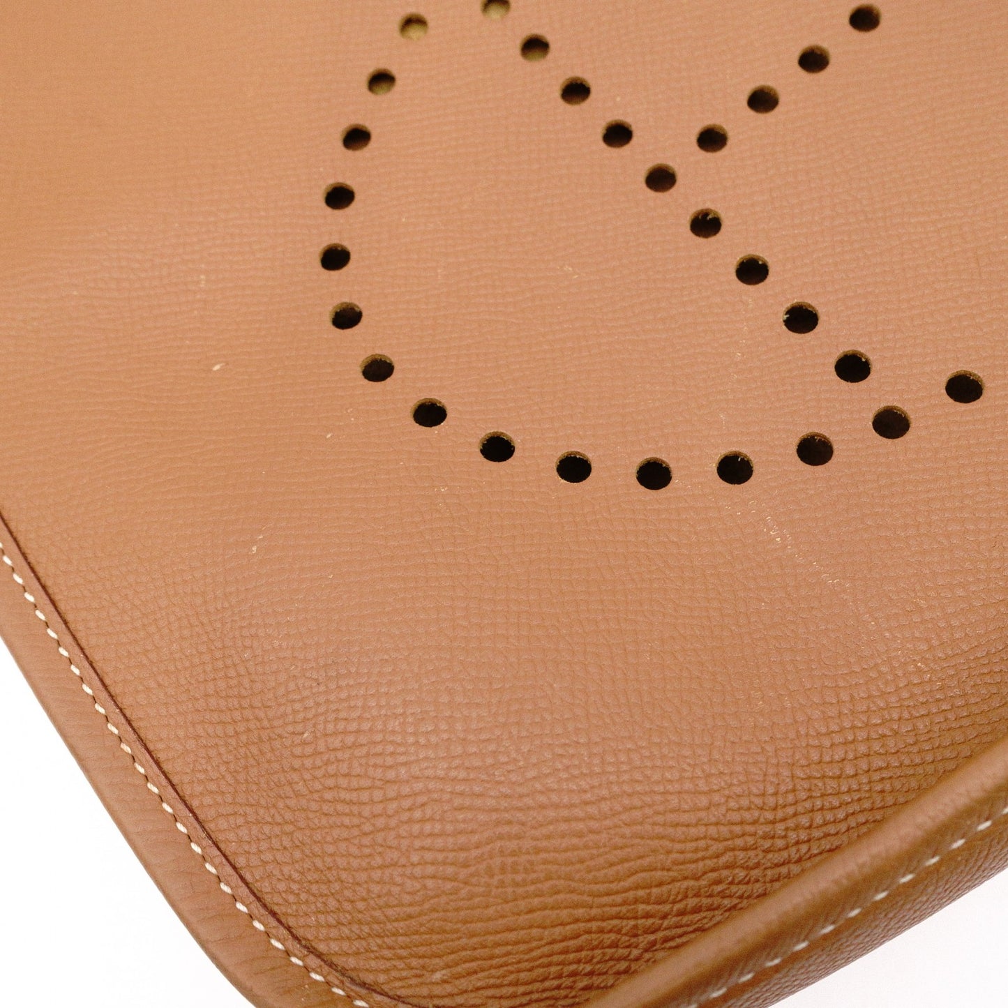 HERMES Evelyn PM Shoulder Bag, Leather, Brown, Gold, Crossbody, □K Stamped