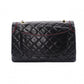 CHANEL Classic W-Flap Matelassé Shoulder Bag, Leather, Black, Vintage Lambskin