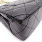 CHANEL Classic W-Flap Matelassé Shoulder Bag, Leather, Black, Vintage Lambskin