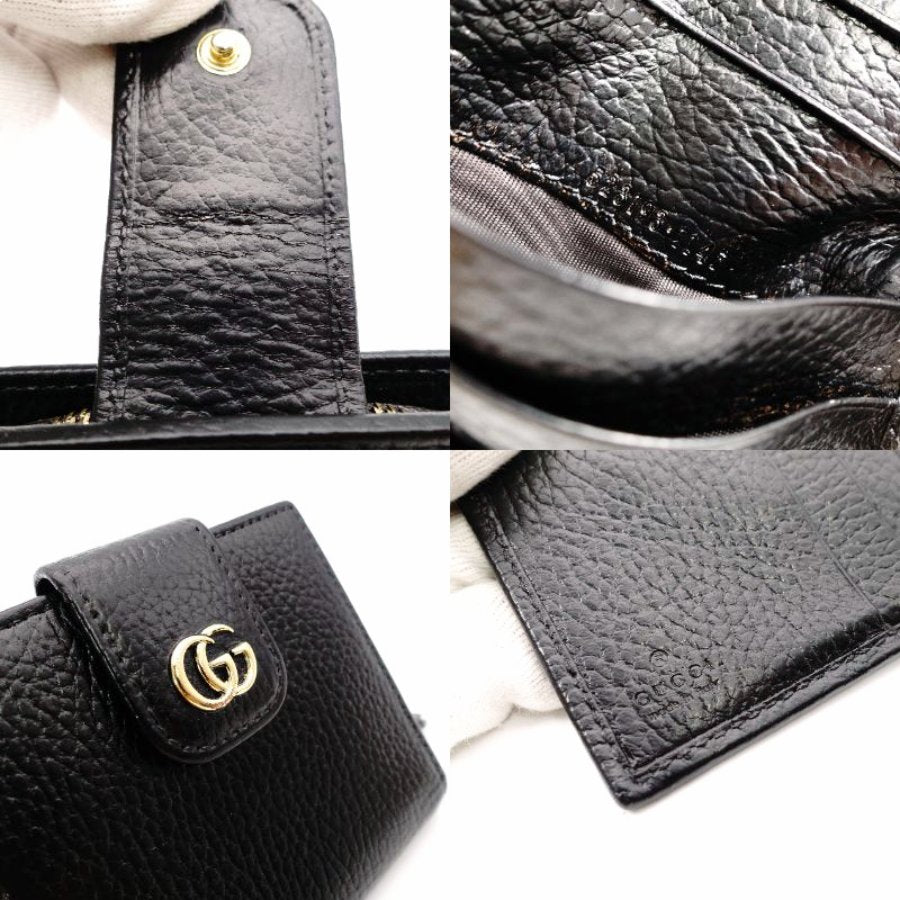 GUCCI Marmont Bifold Wallet Leather Wallet Black