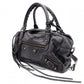 BALENCIAGA The City Handbag, Leather, Black, 2-Way Crossbody