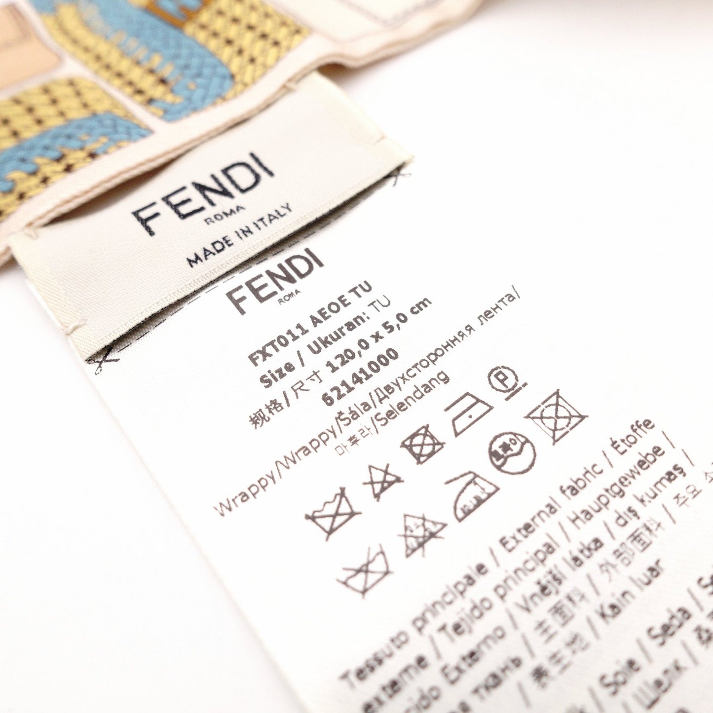 FENDI Silk Scarf Beige Twilly