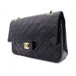 CHANEL Classic W-Flap Matelassé Shoulder Bag, Leather, Black with Gold Hardware