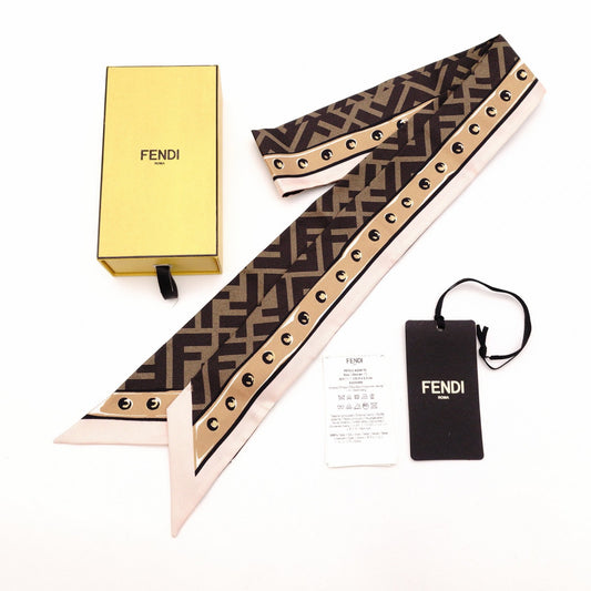 FENDI Silk Scarf in Brown Twilly
