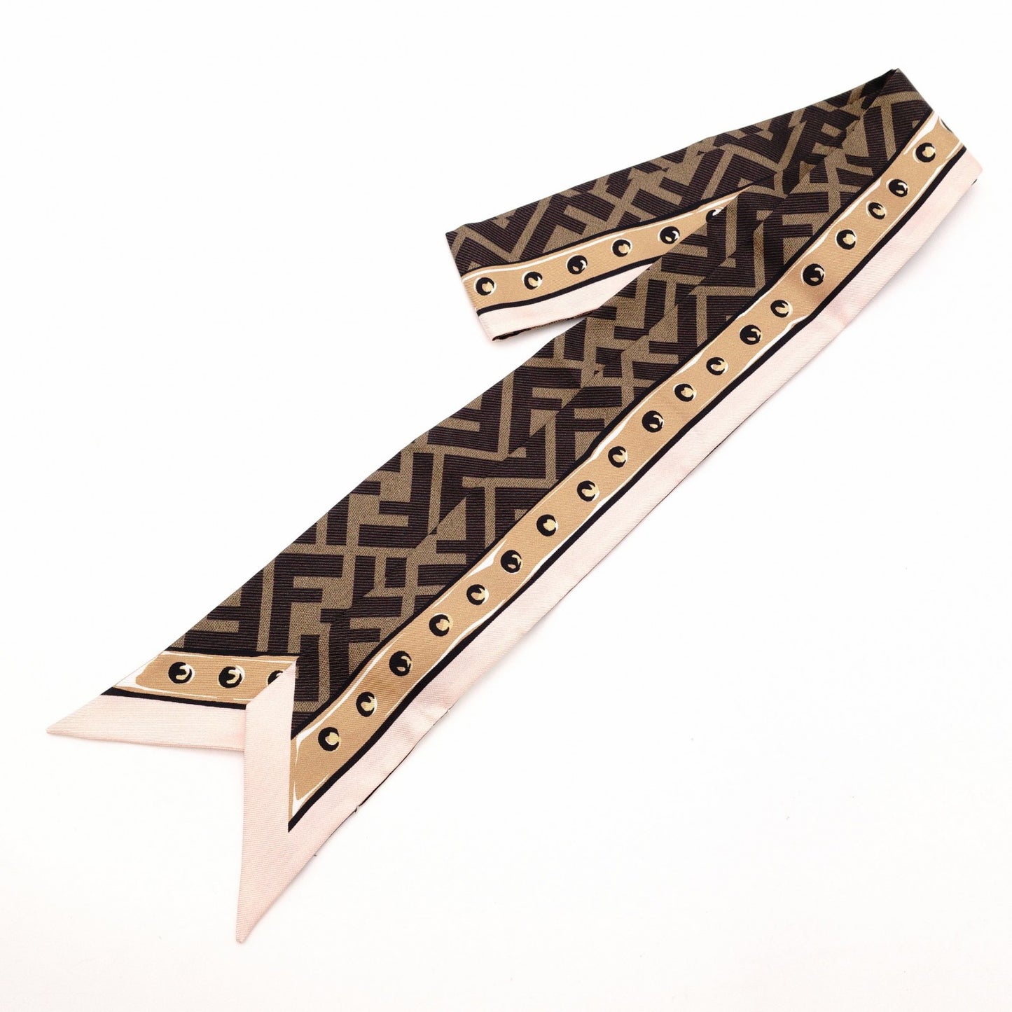 FENDI Silk Scarf in Brown Twilly