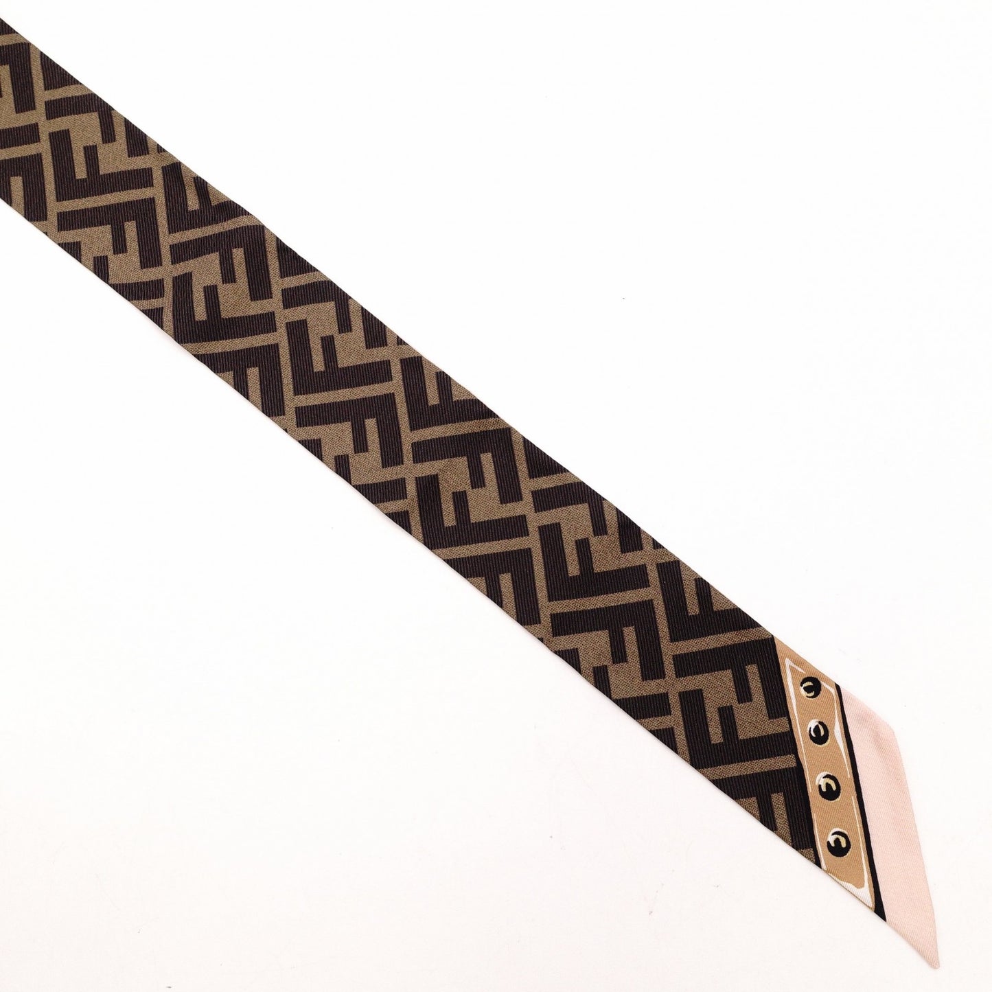 FENDI Silk Scarf in Brown Twilly