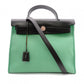 HERMES Air Bag Zip PM Handbag, Canvas/Leather, Green, 2-Way Crossbody