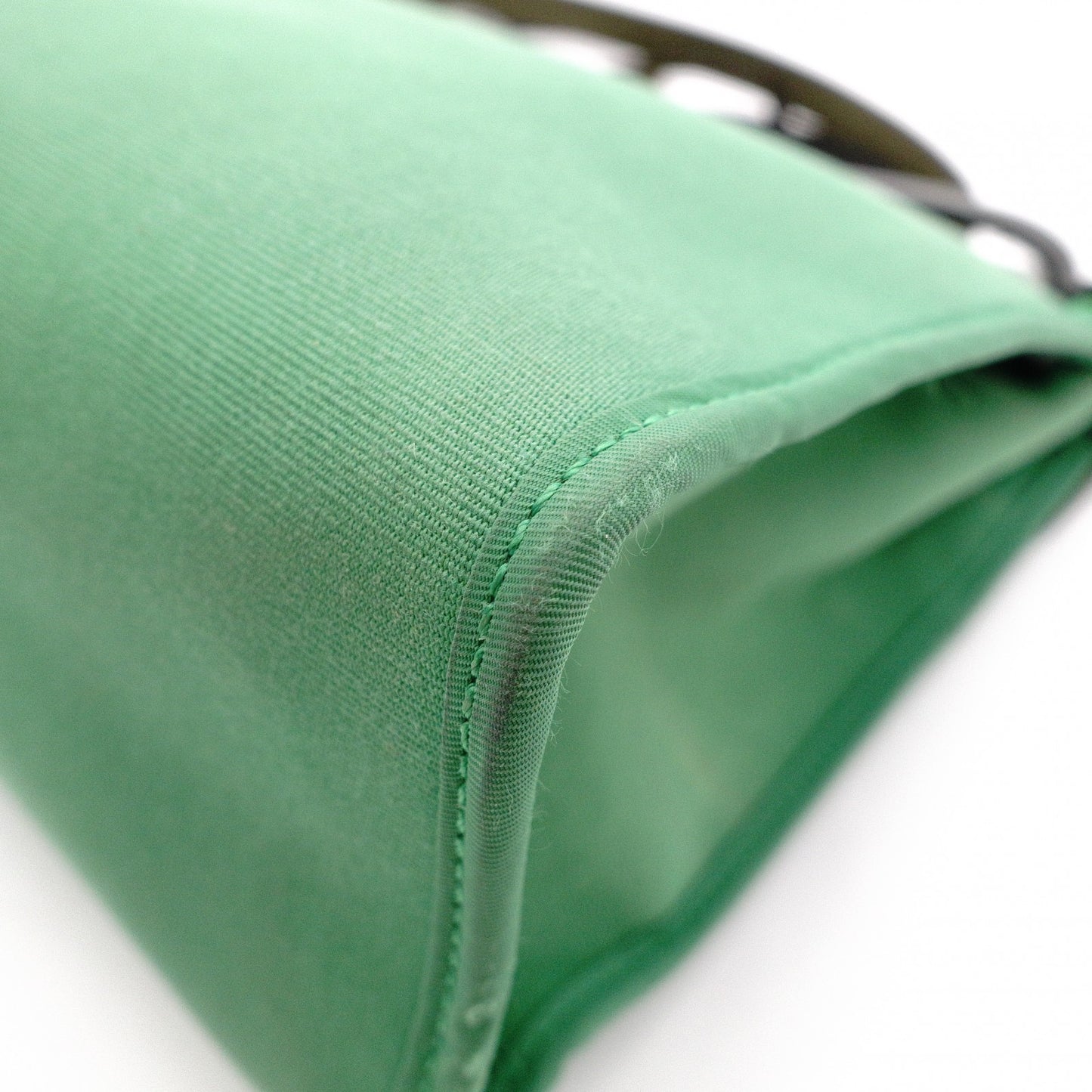 HERMES Air Bag Zip PM Handbag, Canvas/Leather, Green, 2-Way Crossbody