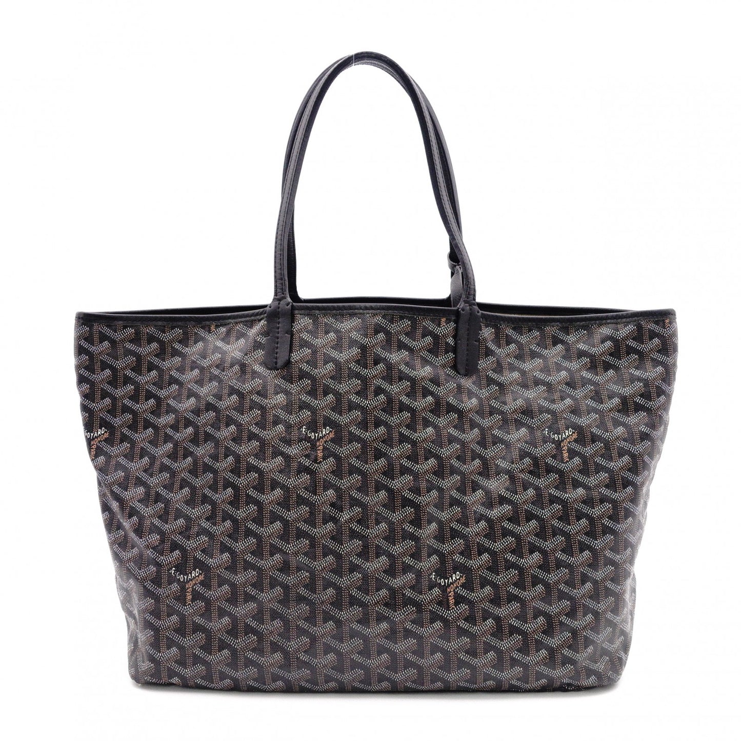 GOYARD Saint Louis PM Tote Bag, PVC and Leather, Black, Shoulder Bag, A4 Size