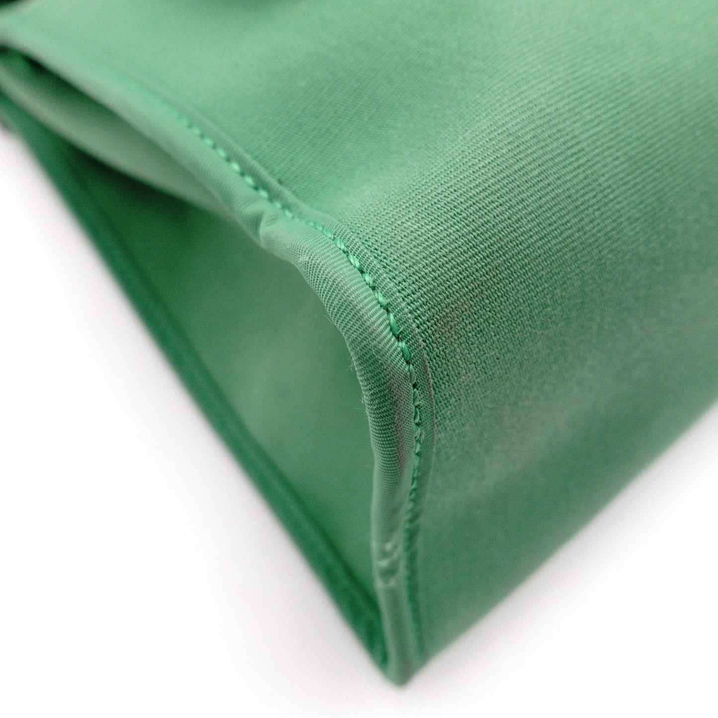 HERMES Air Bag Zip PM Handbag, Canvas/Leather, Green, 2-Way Crossbody