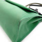 HERMES Air Bag Zip PM Handbag, Canvas/Leather, Green, 2-Way Crossbody