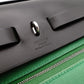 HERMES Air Bag Zip PM Handbag, Canvas/Leather, Green, 2-Way Crossbody