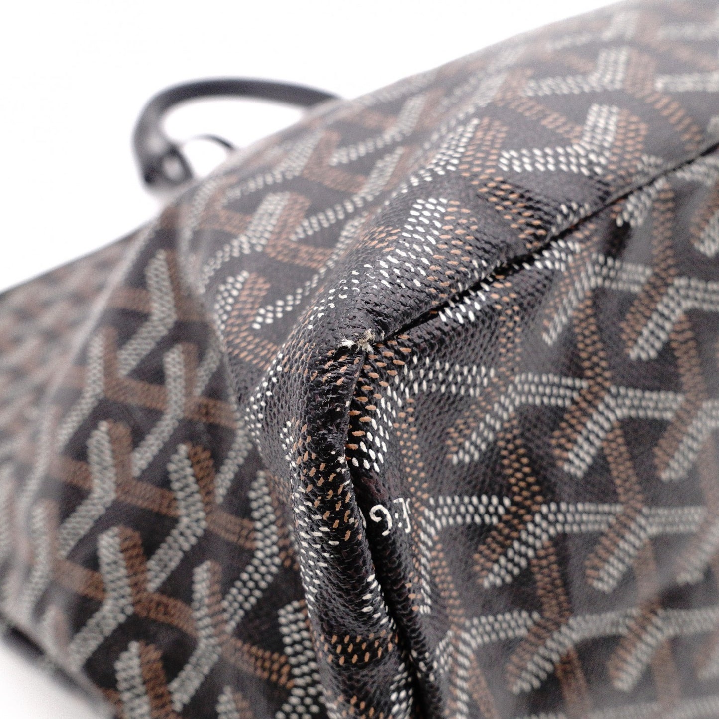 GOYARD Saint Louis PM Tote Bag, PVC and Leather, Black, Shoulder Bag, A4 Size
