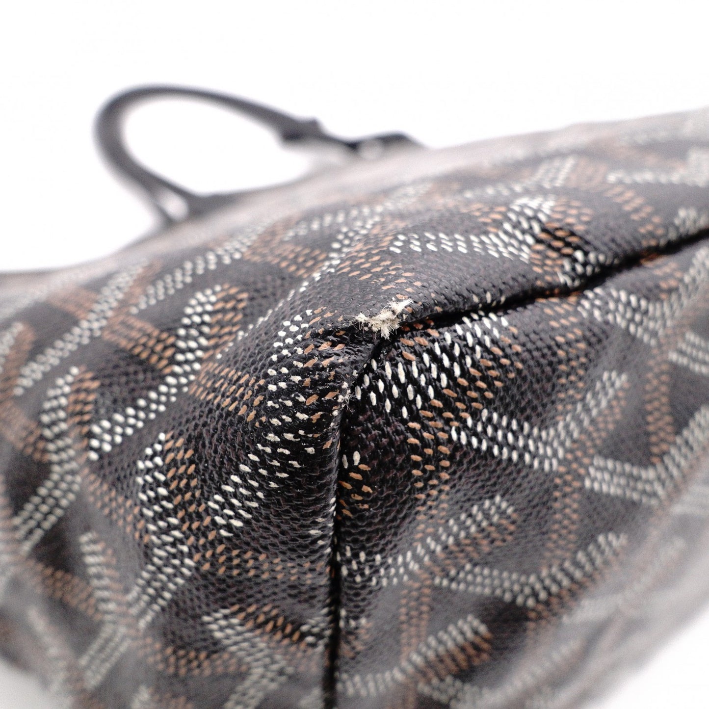GOYARD Saint Louis PM Tote Bag, PVC and Leather, Black, Shoulder Bag, A4 Size