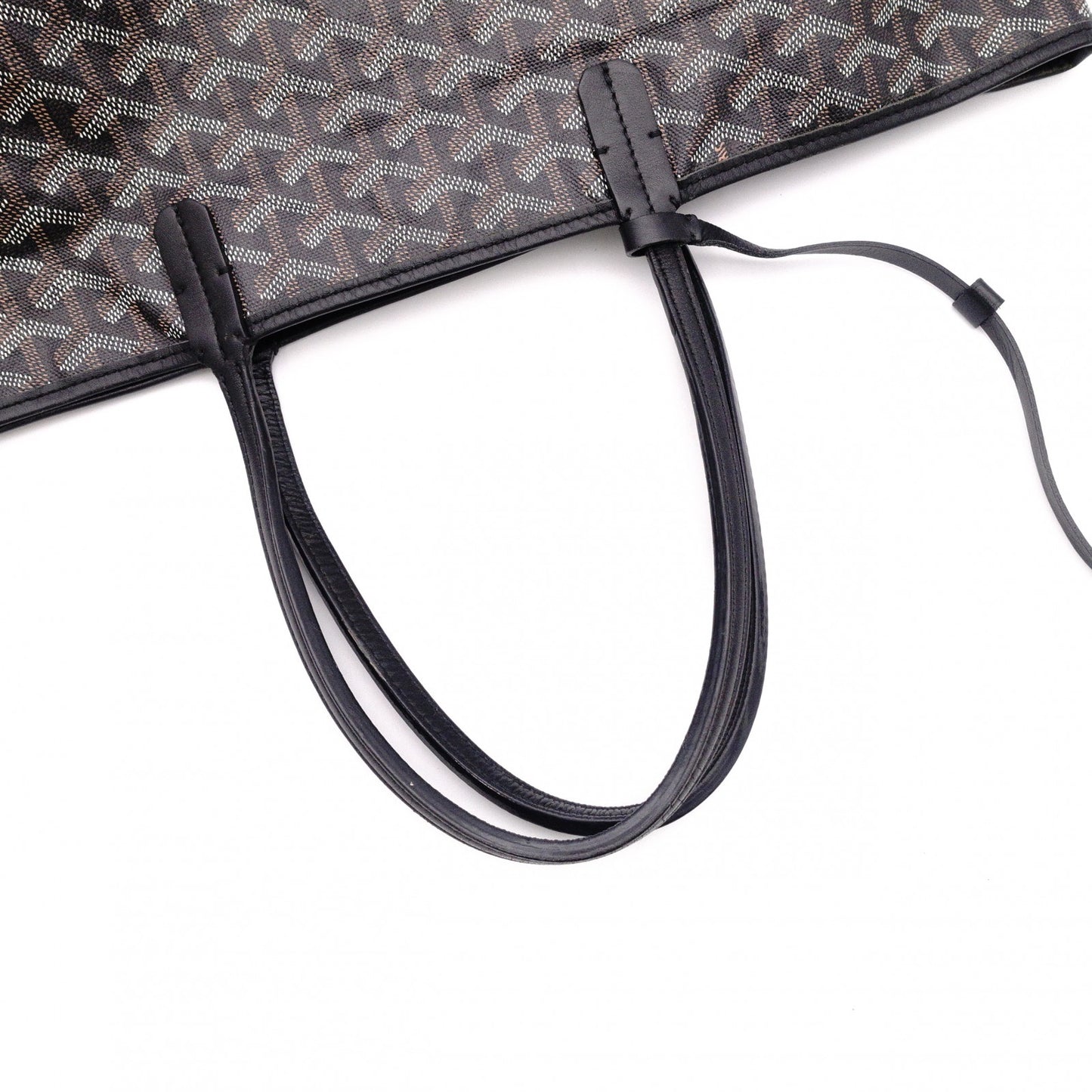 GOYARD Saint Louis PM Tote Bag, PVC and Leather, Black, Shoulder Bag, A4 Size