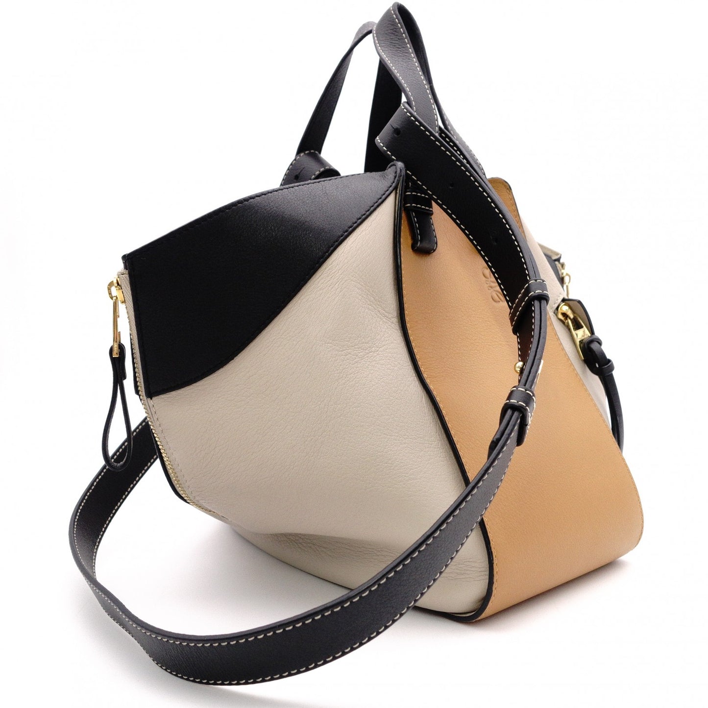 LOEWE Hammock Small Handbag, Leather, Brown, 2-Way, Anagram Shoulder Bag