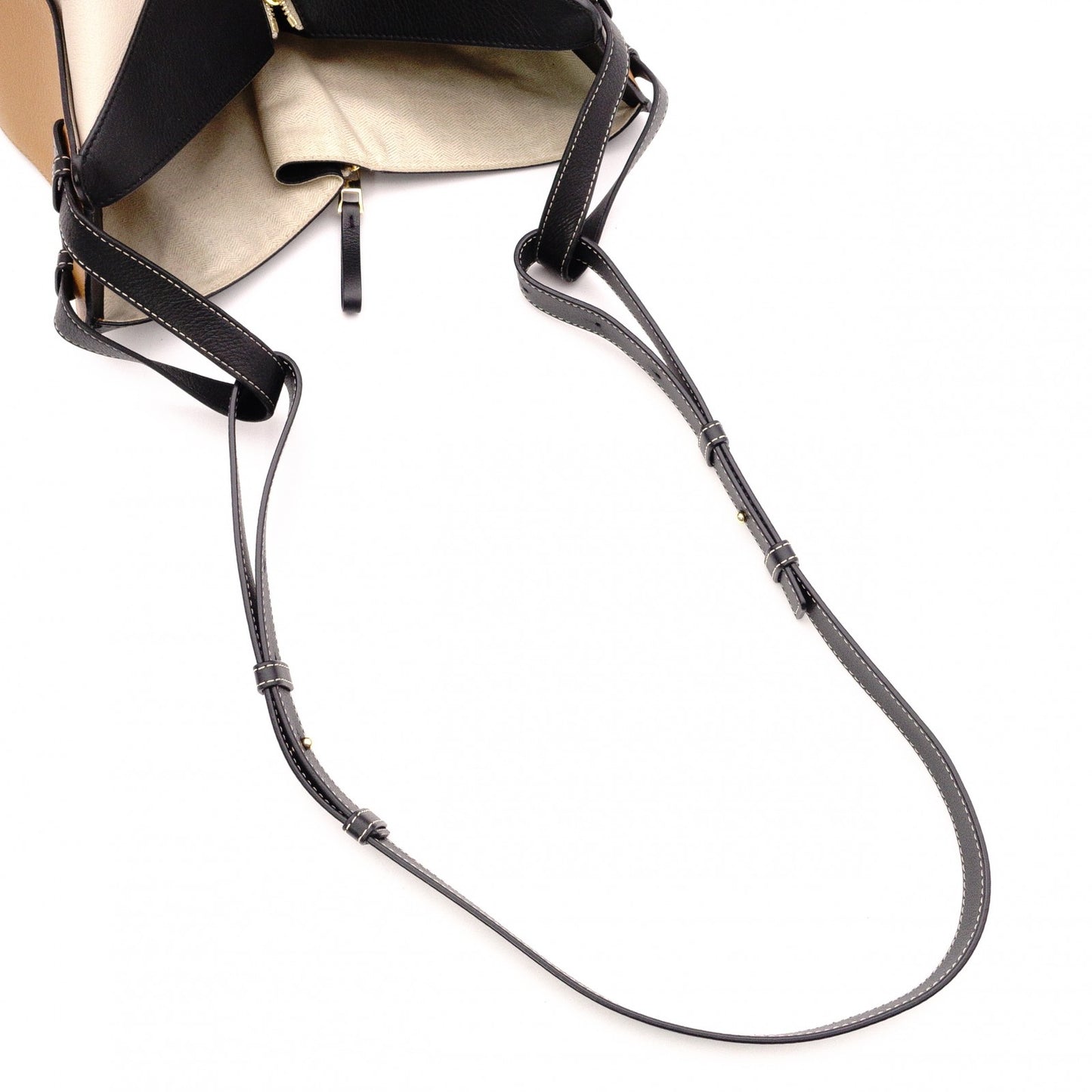 LOEWE Hammock Small Handbag, Leather, Brown, 2-Way, Anagram Shoulder Bag