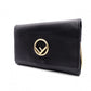 FENDI Shoulder Bag, Leather, Black, Gold Hardware, FF Logo