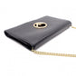 FENDI Shoulder Bag, Leather, Black, Gold Hardware, FF Logo