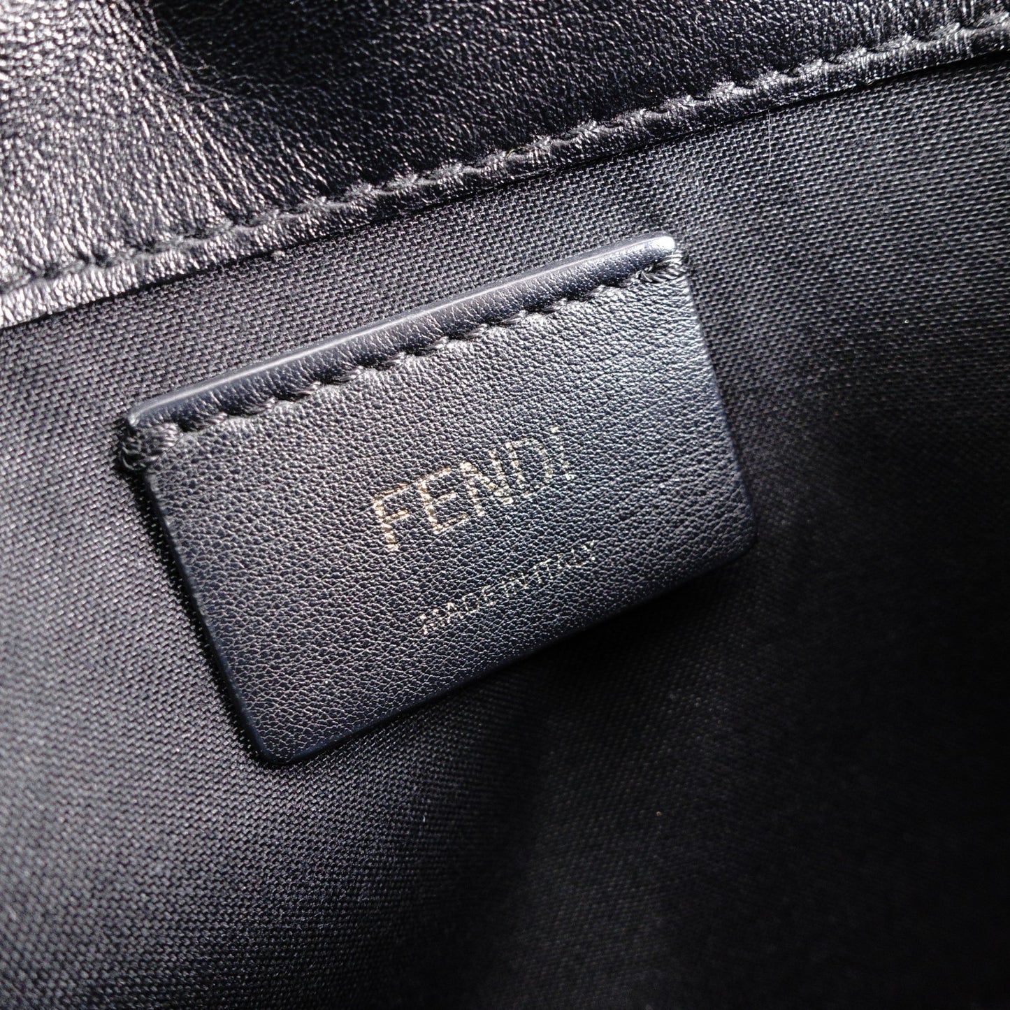 FENDI Shoulder Bag, Leather, Black, Gold Hardware, FF Logo