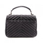 SAINT LAURENT College Shoulder Bag, Leather, Black, 2-Way, Silver Hardware