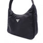 PRADA Triangle Logo Shoulder Bag, Nylon, Single Strap, Black