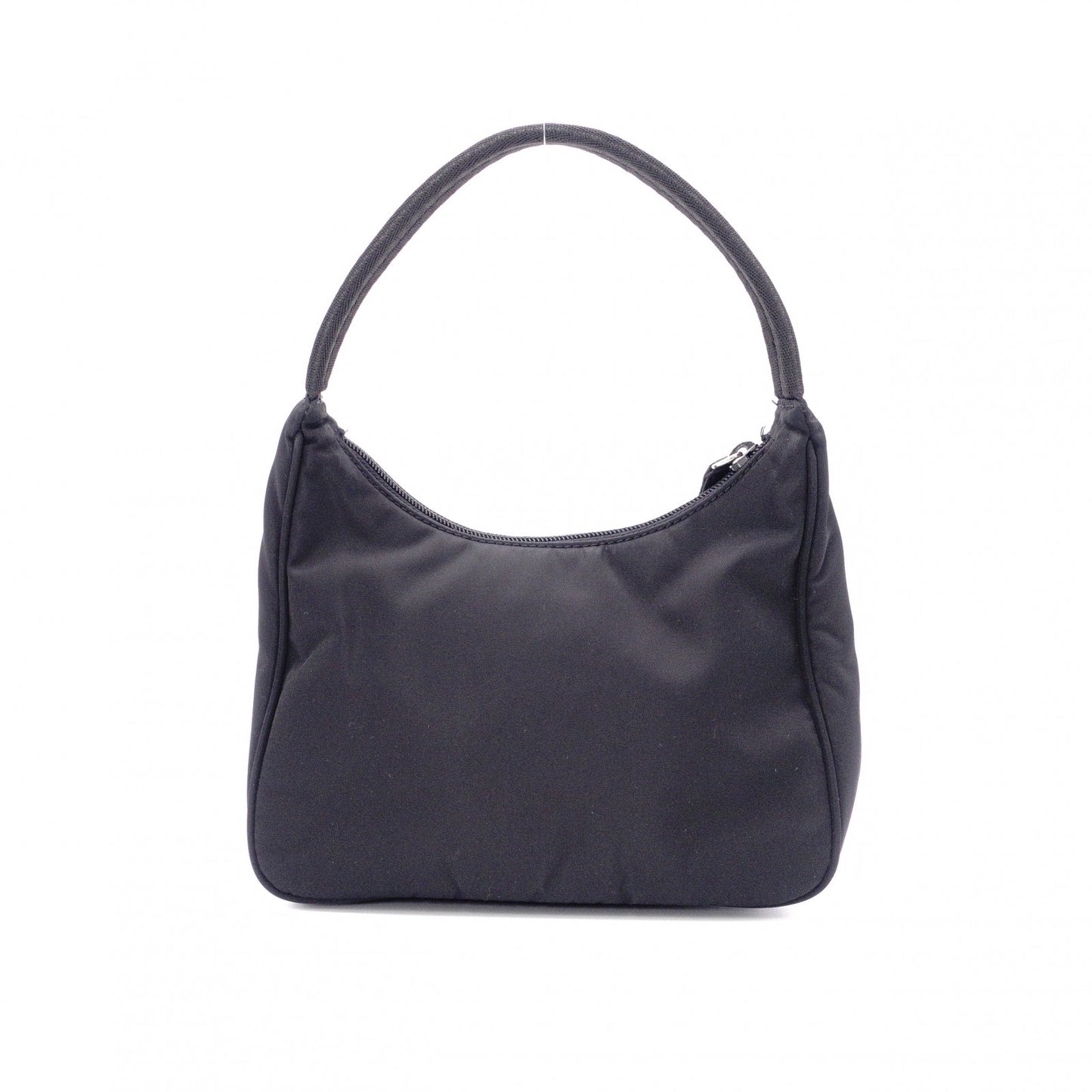 PRADA Triangle Logo Shoulder Bag, Nylon, Single Strap, Black