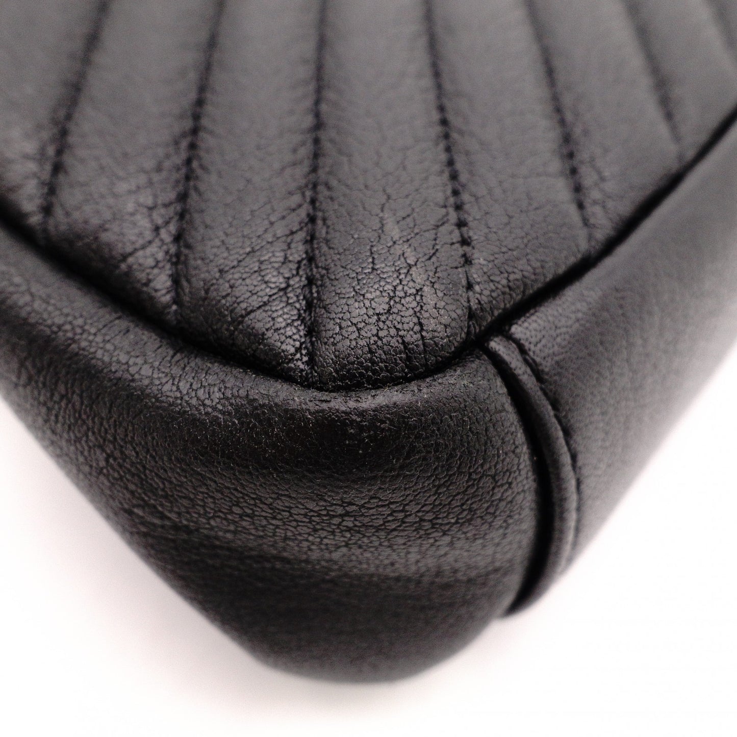 SAINT LAURENT College Shoulder Bag, Leather, Black, 2-Way, Silver Hardware