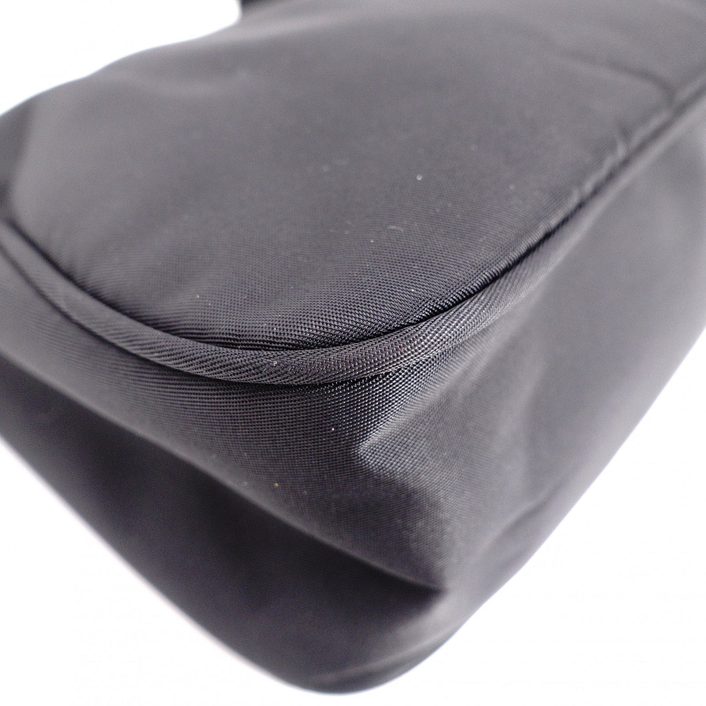 PRADA Triangle Logo Shoulder Bag, Nylon, Single Strap, Black