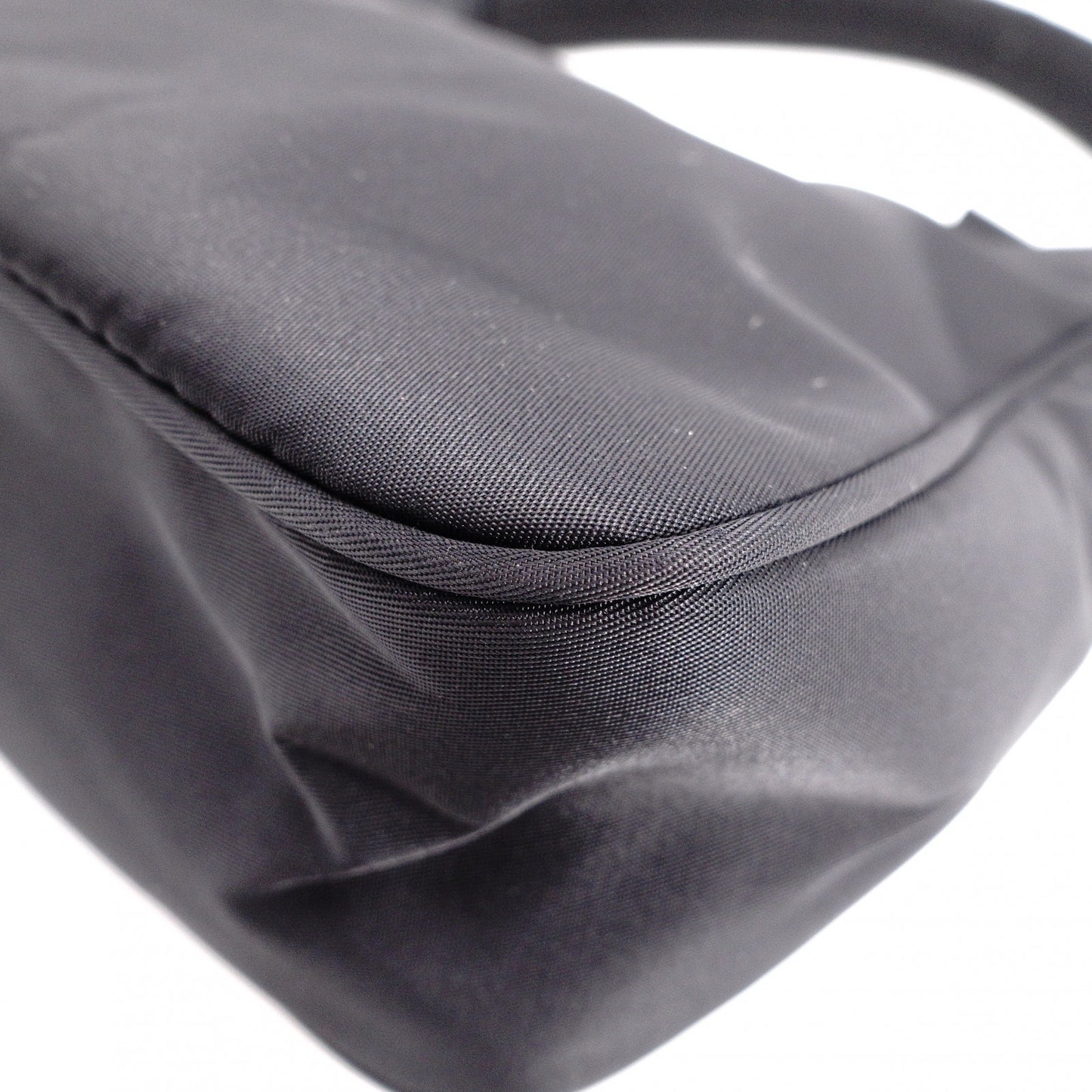 PRADA Triangle Logo Shoulder Bag, Nylon, Single Strap, Black