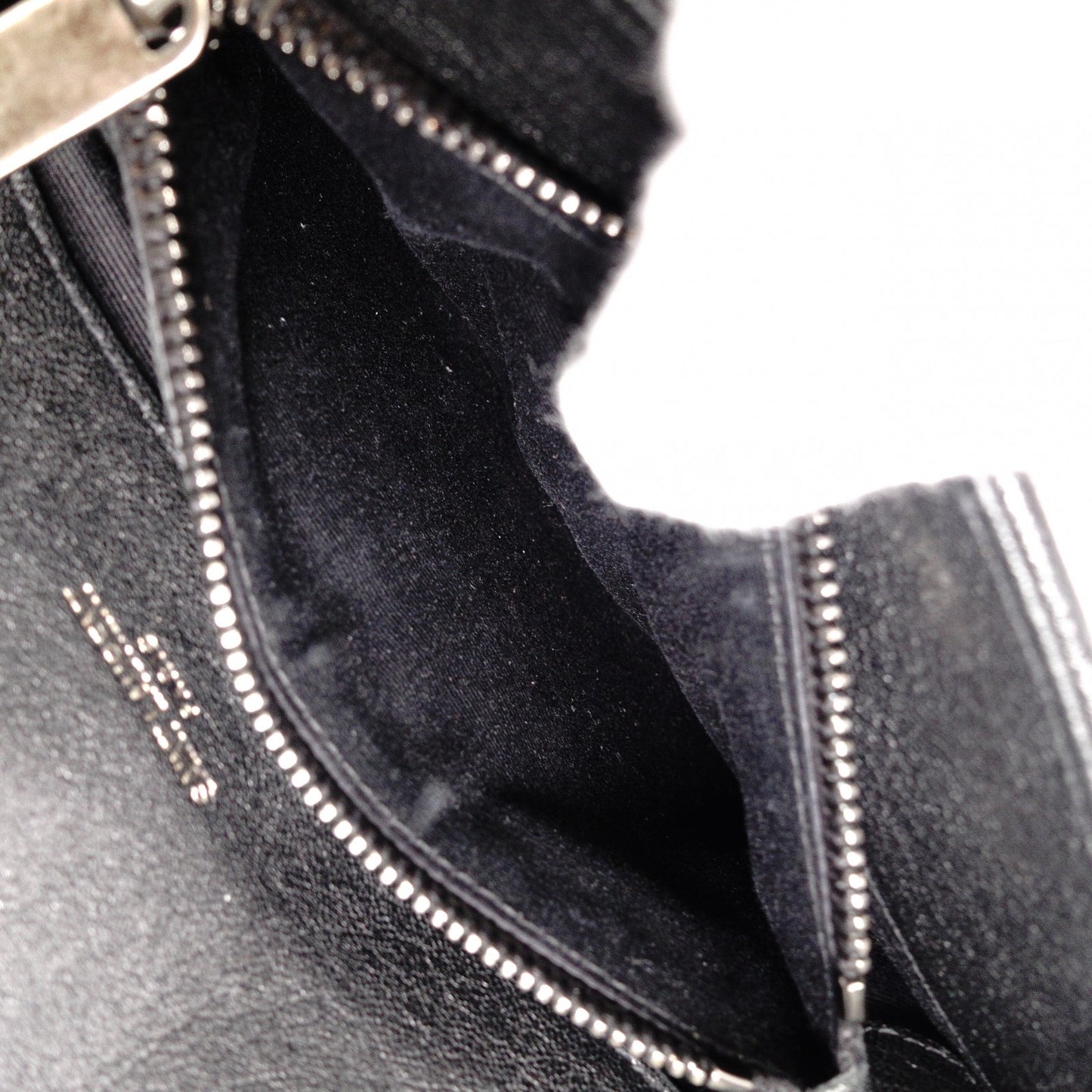 SAINT LAURENT College Shoulder Bag, Leather, Black, 2-Way, Silver Hardware