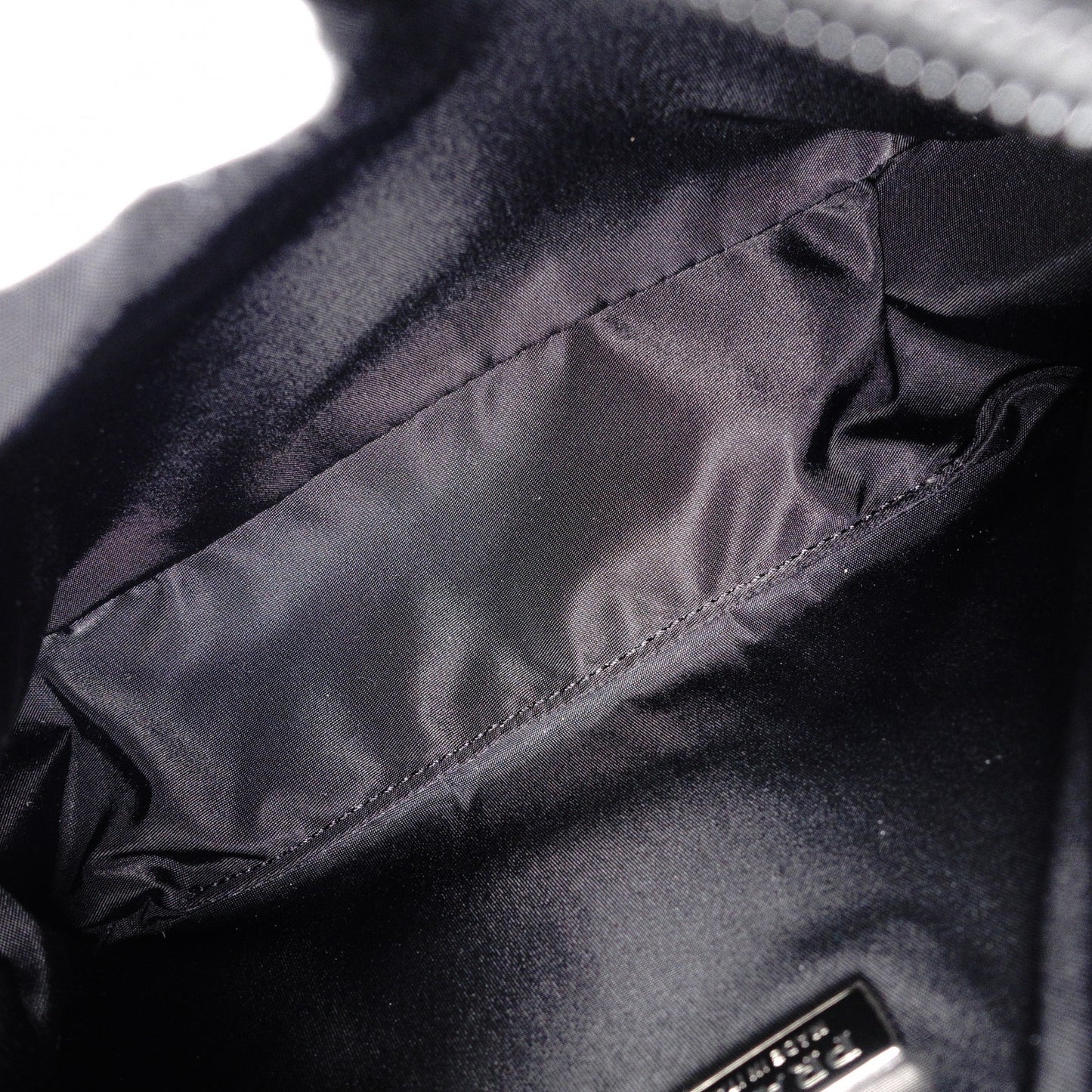 PRADA Triangle Logo Shoulder Bag, Nylon, Single Strap, Black