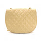 CHANEL Matelassé Shoulder Bag, Leather, Beige, Crossbody, Gold Hardware
