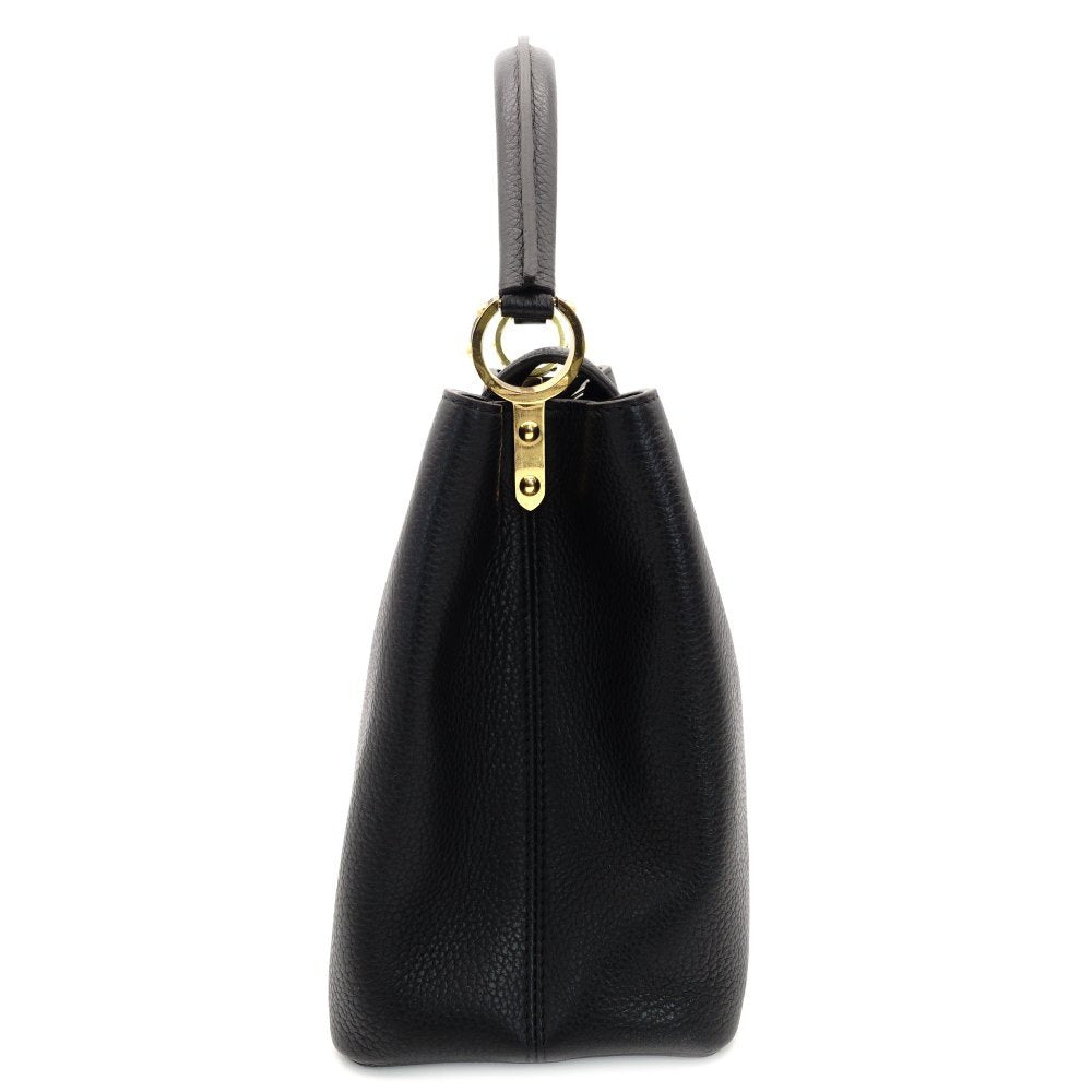 LOUIS VUITTON Capucines MM Handbag Black × Pink Leather Black 7-9-163