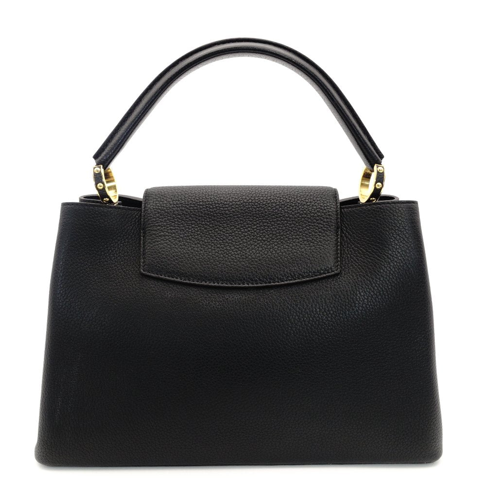 LOUIS VUITTON Capucines MM Handbag Black × Pink Leather Black 7-9-163