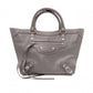 BALENCIAGA Upside Down Neo Classic M Handbag, Leather, Gray