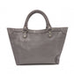 BALENCIAGA Upside Down Neo Classic M Handbag, Leather, Gray