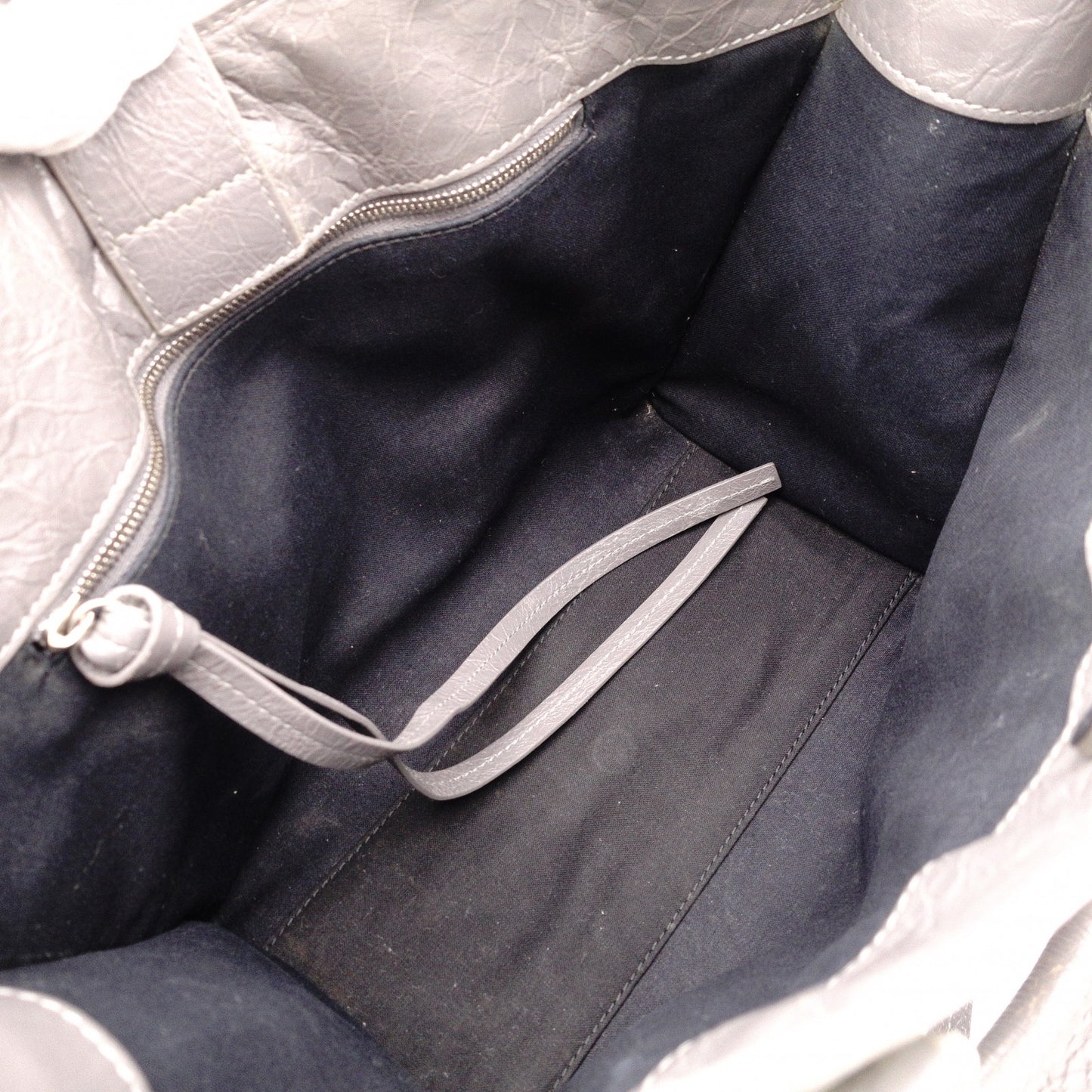 BALENCIAGA Upside Down Neo Classic M Handbag, Leather, Gray