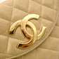 CHANEL Matelassé Shoulder Bag, Leather, Beige, Crossbody, Gold Hardware