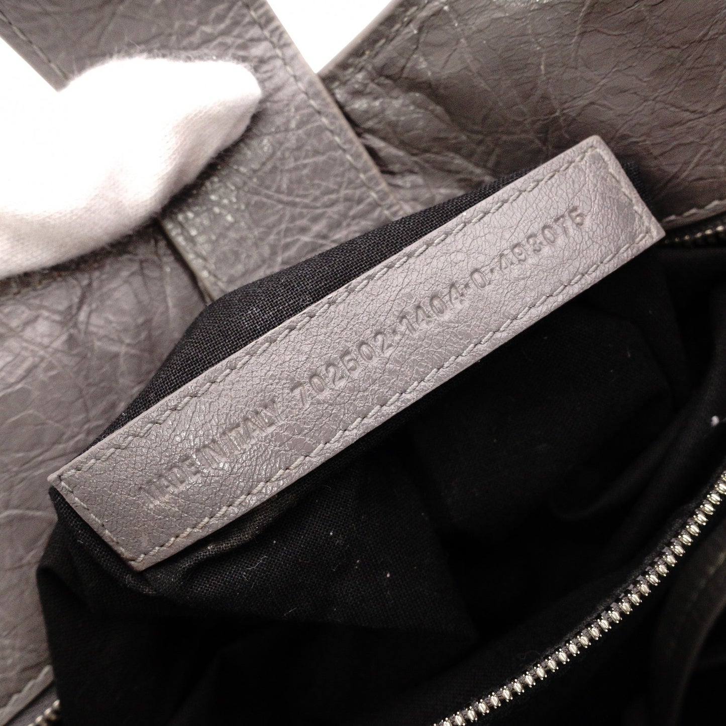 BALENCIAGA Upside Down Neo Classic M Handbag, Leather, Gray