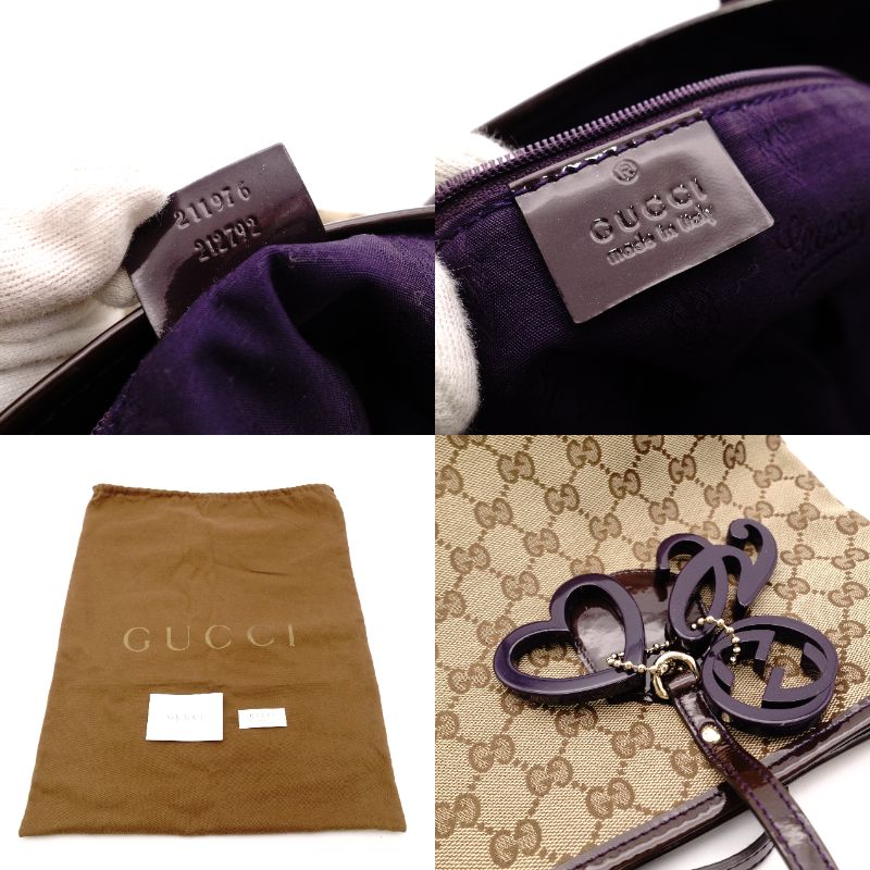GUCCI Jolly Tote Bag GG Canvas Beige × Brown