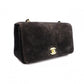 CHANEL Matelassé Shoulder Bag, Suede, Black, Gold Hardware, CC Logo, Vintage