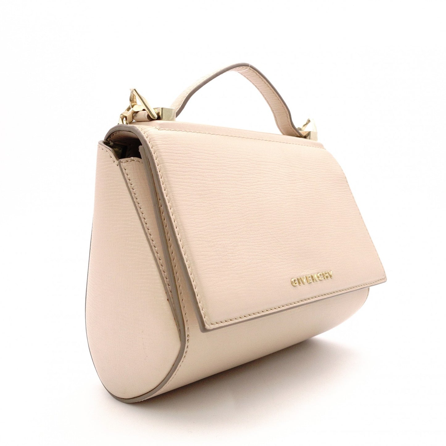 GIVENCHY Mini Pandora Box Shoulder Bag, Leather, Beige, 2-Way Crossbody