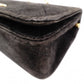 CHANEL Matelassé Shoulder Bag, Suede, Black, Gold Hardware, CC Logo, Vintage