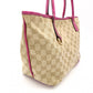 GUCCI New Brit Tote Bag GG Canvas Beige × Pink