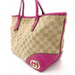 GUCCI New Brit Tote Bag GG Canvas Beige × Pink