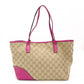GUCCI New Brit Tote Bag GG Canvas Beige × Pink
