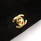 CHANEL Matelassé Shoulder Bag, Suede, Black, Gold Hardware, CC Logo, Vintage