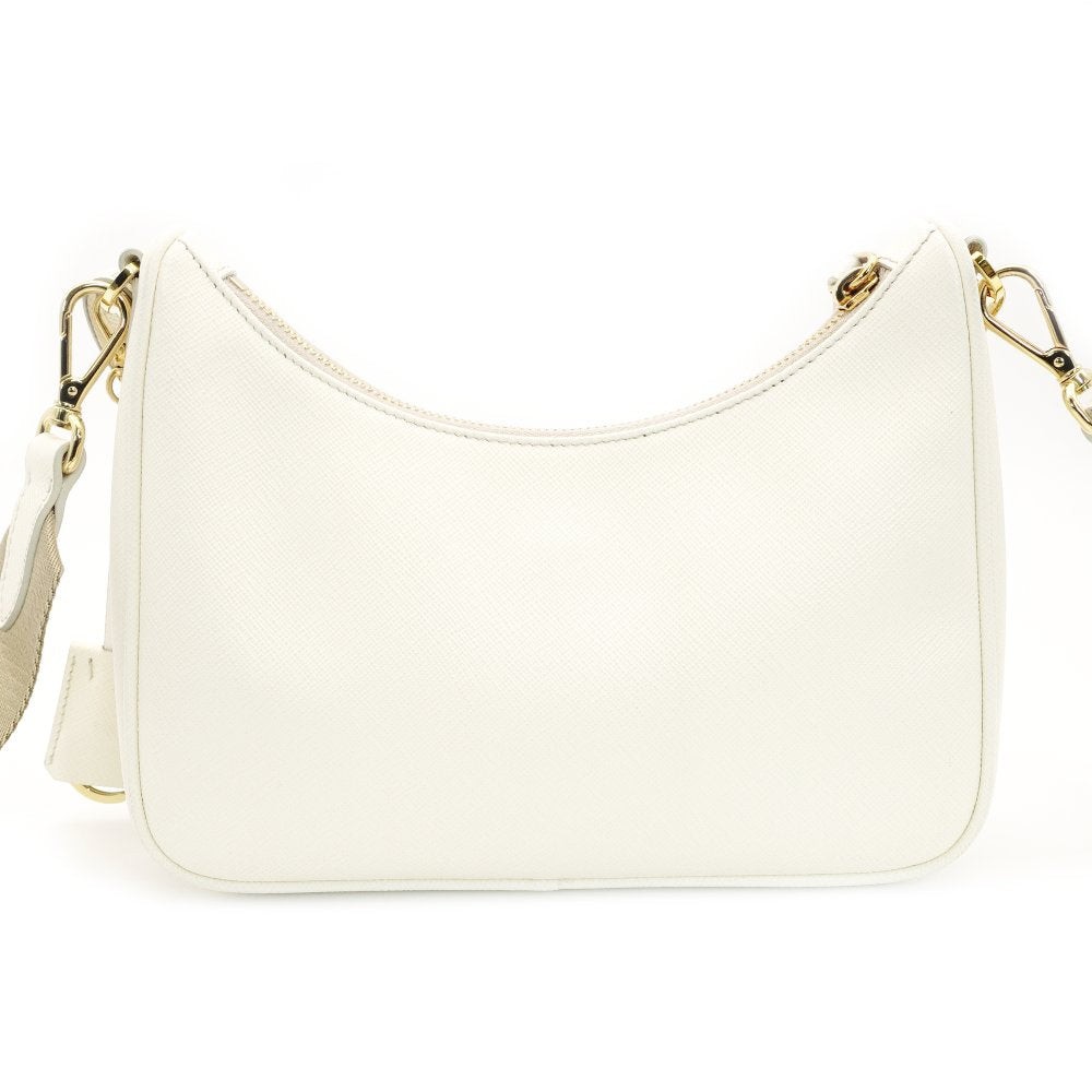 PRADA Shoulder Bag 2-Way Re-Edition 2005 Re-Edition White Leather 1BH204 Shoulder Bag Gold Hardware 7-10-540