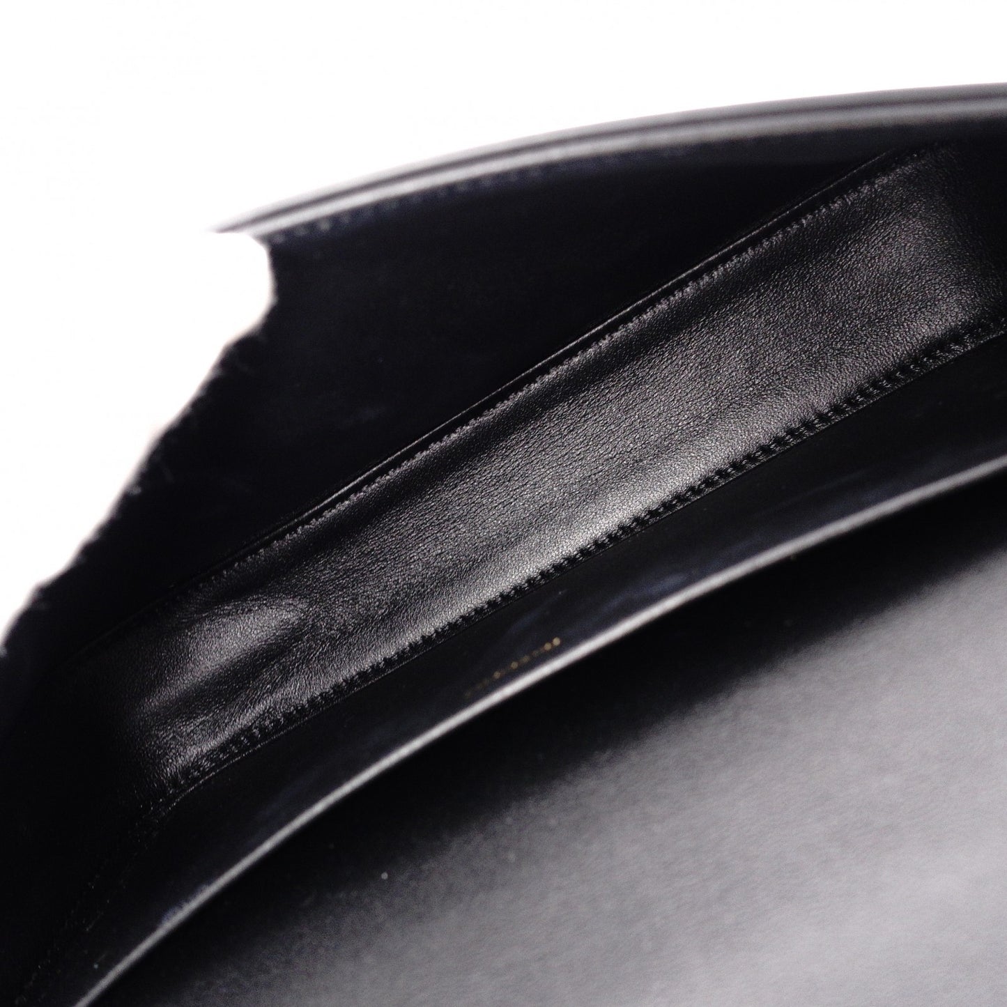 CELINE Shiny Calfskin Triomphe Shoulder Bag, Leather, Black, Rhinestones